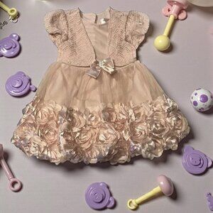 Nannette Baby Rosette Flowers Baby Girls Dress